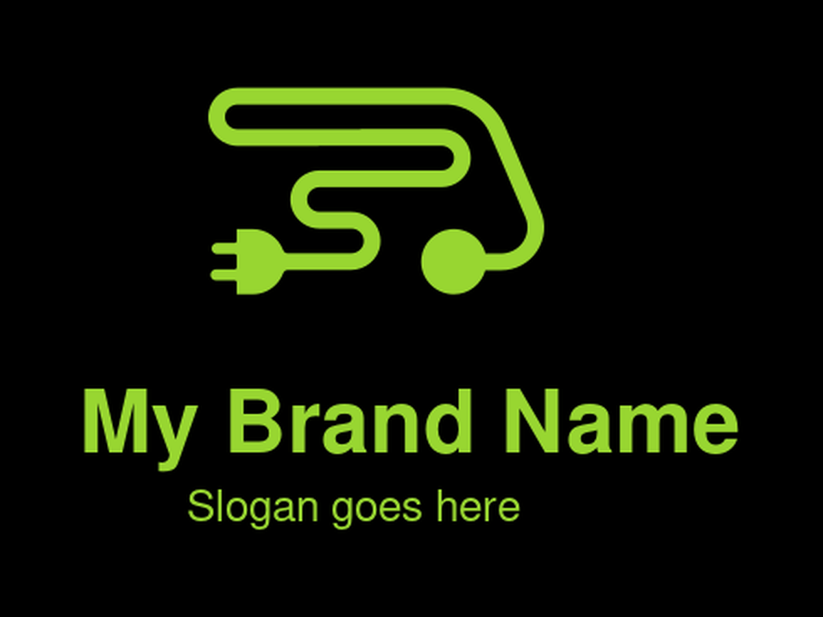 Dynamic Green Electric Plug and Lightning Bolt Logo for EV Charging Infrastructure and Sustainable Energy Solutions